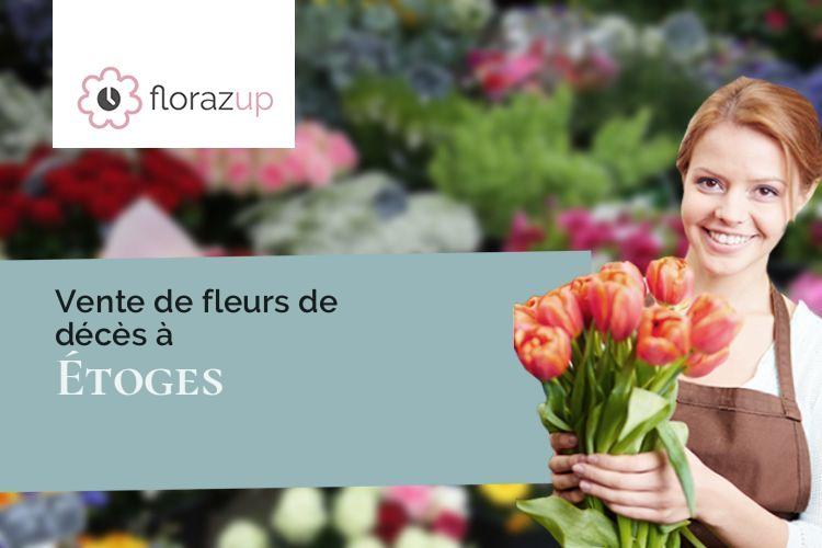 coeurs de fleurs pour un enterrement à Étoges (Marne/51270)