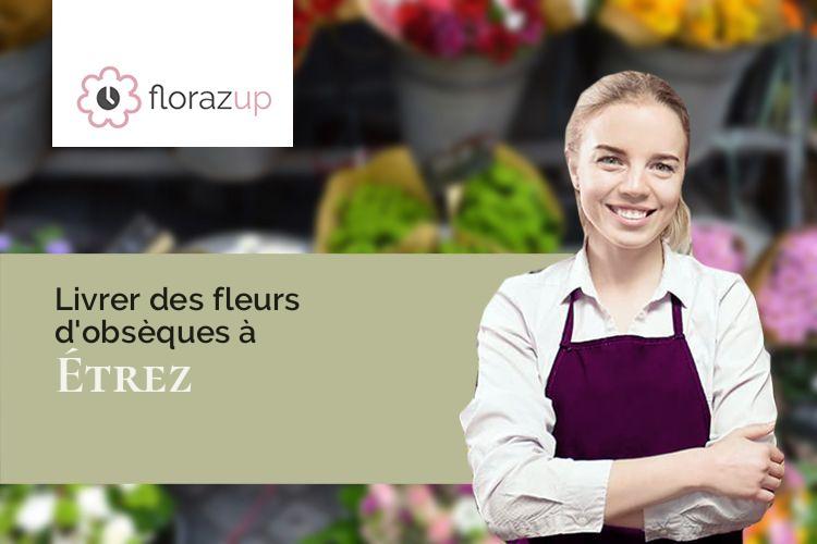 gerbes de fleurs pour des funérailles à Étrez (Ain/01340)