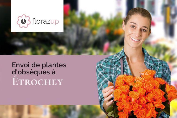 coeurs de fleurs pour un deuil à Étrochey (Côte-d'Or/21400)