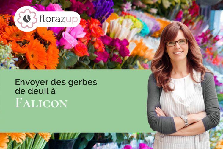 gerbes de fleurs pour des obsèques à Falicon (Alpes-Maritimes/06950)