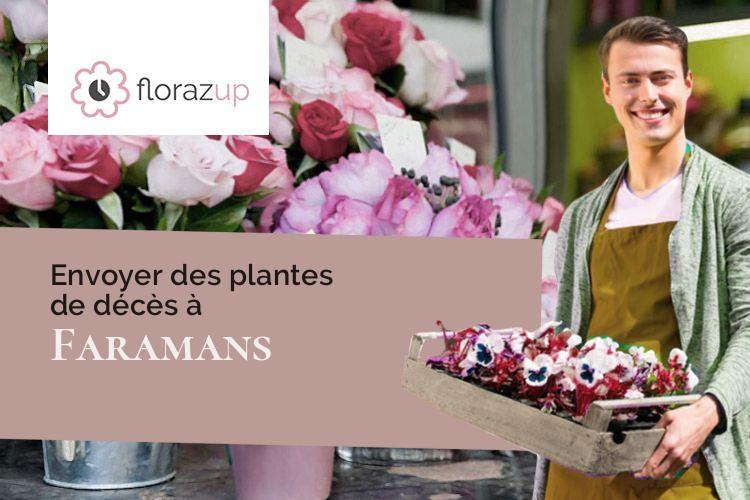 fleurs deuil pour des obsèques à Faramans (Isère/38260)