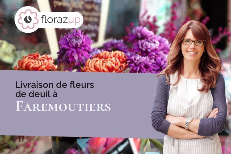 fleurs deuil pour une crémation à Faremoutiers (Seine-et-Marne/77515)