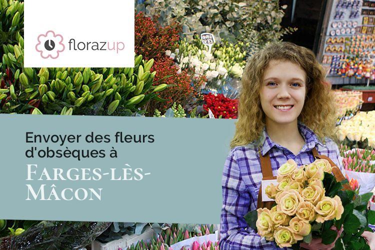 couronnes florales pour des funérailles à Farges-lès-Mâcon (Saône-et-Loire/71700)