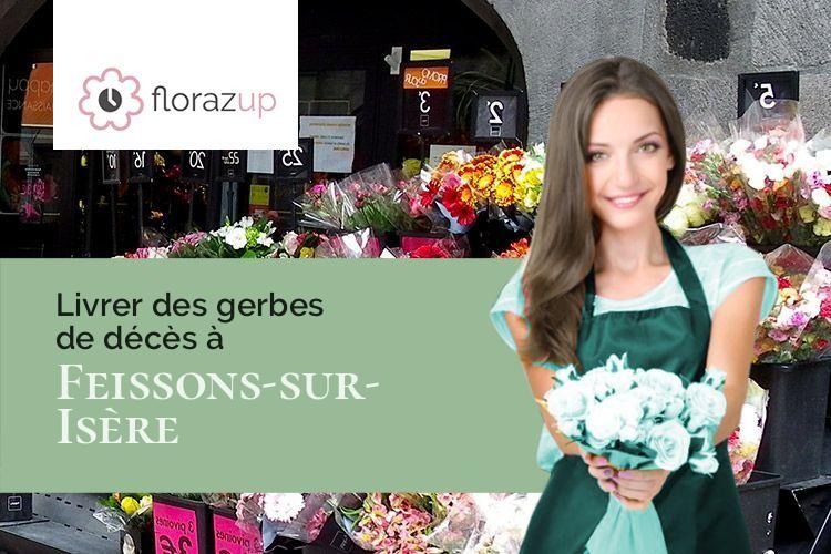 croix de fleurs pour des obsèques à Feissons-sur-Isère (Savoie/73260)