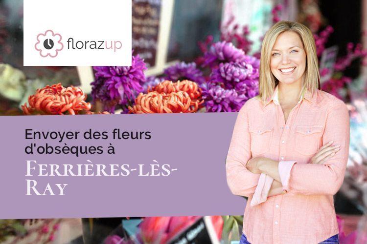 couronnes de fleurs pour un deuil à Ferrières-lès-Ray (Haute-Saône/70130)