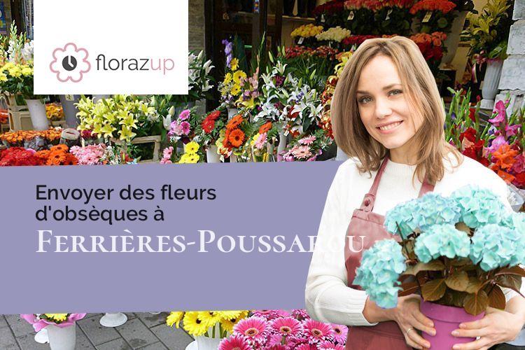 gerbes de fleurs pour des funérailles à Ferrières-Poussarou (Hérault/34360)