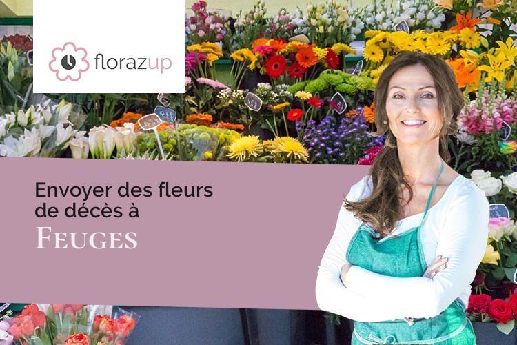 fleurs deuil pour un enterrement à Feuges (Aube/10150)