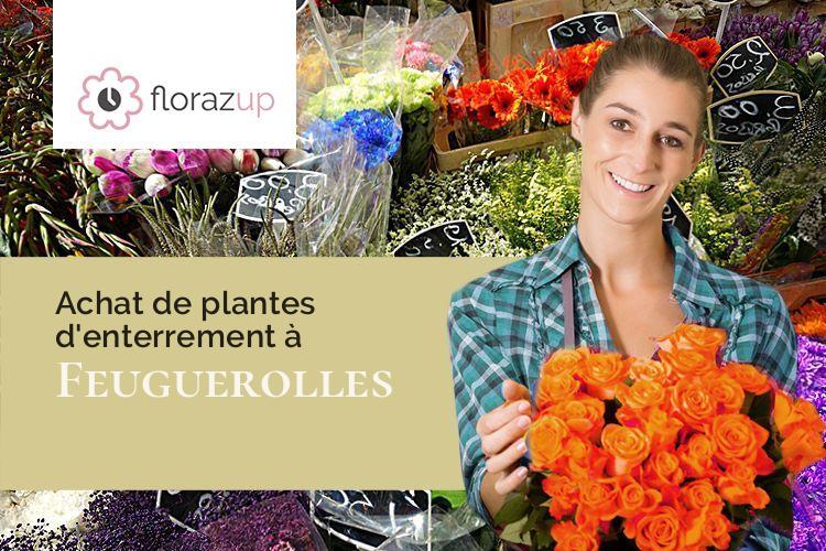 compositions de fleurs pour des funérailles à Feuguerolles (Eure/27110)