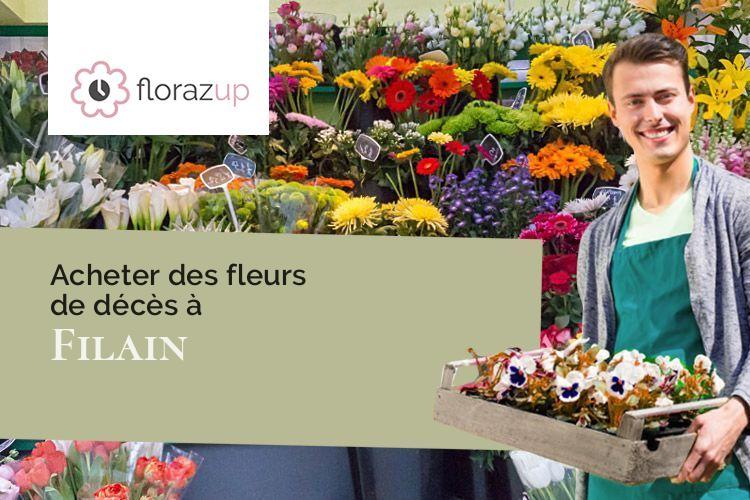 couronnes florales pour un deuil à Filain (Aisne/02000)