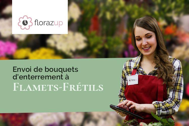couronnes de fleurs pour un enterrement à Flamets-Frétils (Seine-Maritime/76270)