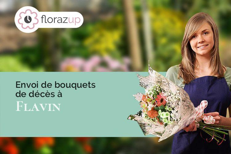 bouquets de fleurs pour un deuil à Flavin (Aveyron/12450)