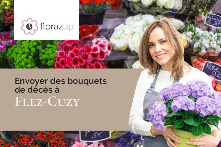 coeurs de fleurs pour un deuil à Flez-Cuzy (Nièvre/58190)