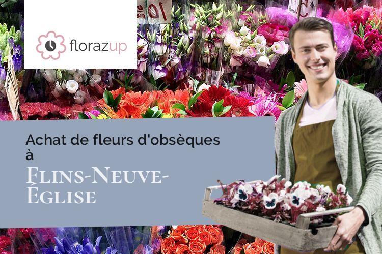 couronnes de fleurs pour un deuil à Flins-Neuve-Église (Yvelines/78790)