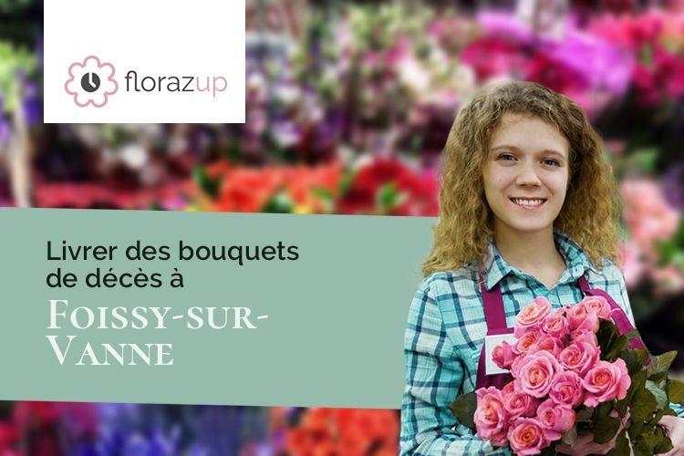 couronnes de fleurs pour un deuil à Foissy-sur-Vanne (Yonne/89190)