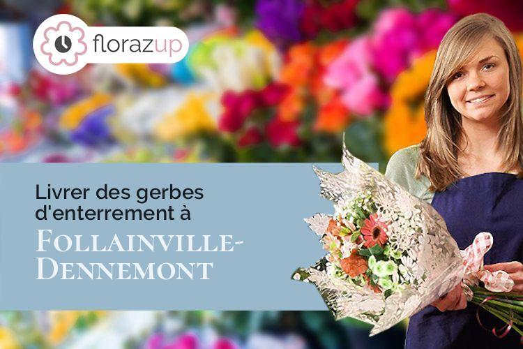 fleurs deuil pour des funérailles à Follainville-Dennemont (Yvelines/78520)