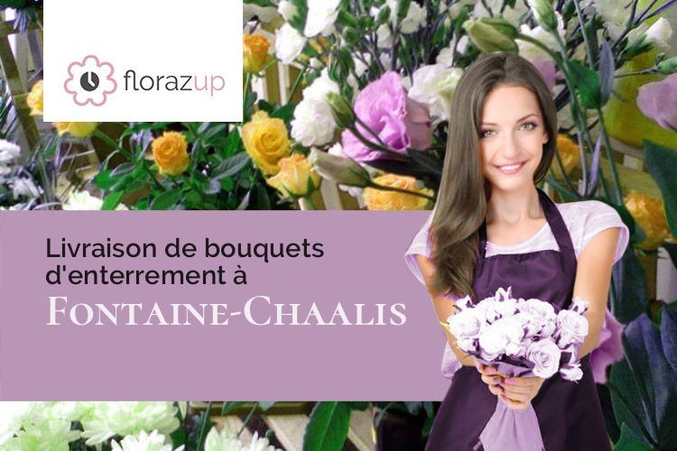 couronnes florales pour un deuil à Fontaine-Chaalis (Oise/60300)