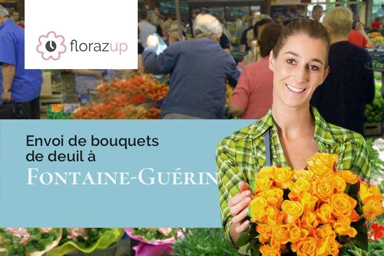 fleurs deuil pour des funérailles à Fontaine-Guérin (Maine-et-Loire/49250)