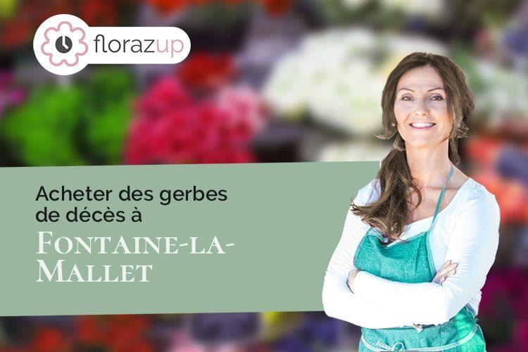 couronnes de fleurs pour un deuil à Fontaine-la-Mallet (Seine-Maritime/76290)