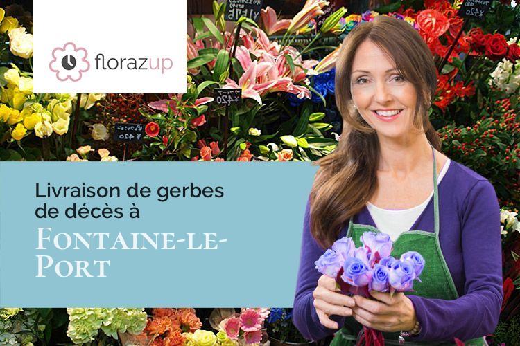 compositions florales pour des funérailles à Fontaine-le-Port (Seine-et-Marne/77590)