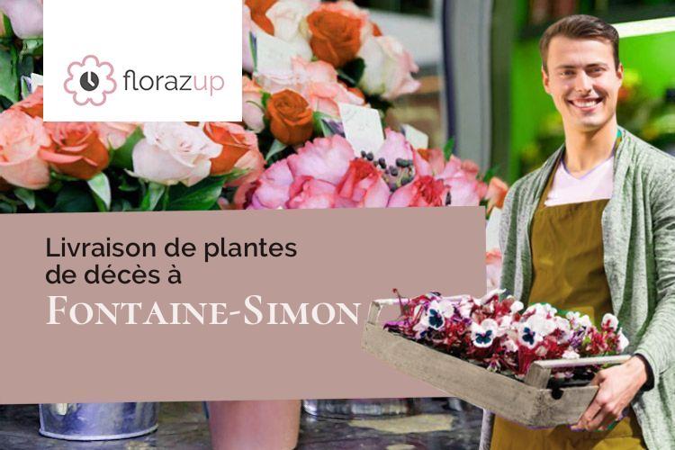 fleurs deuil pour des funérailles à Fontaine-Simon (Eure-et-Loir/28240)