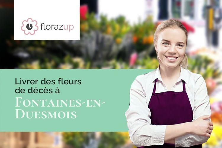 croix de fleurs pour une crémation à Fontaines-en-Duesmois (Côte-d'Or/21450)