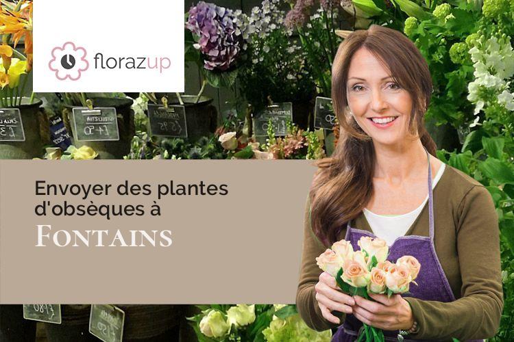 couronnes de fleurs pour un deuil à Fontains (Seine-et-Marne/77370)