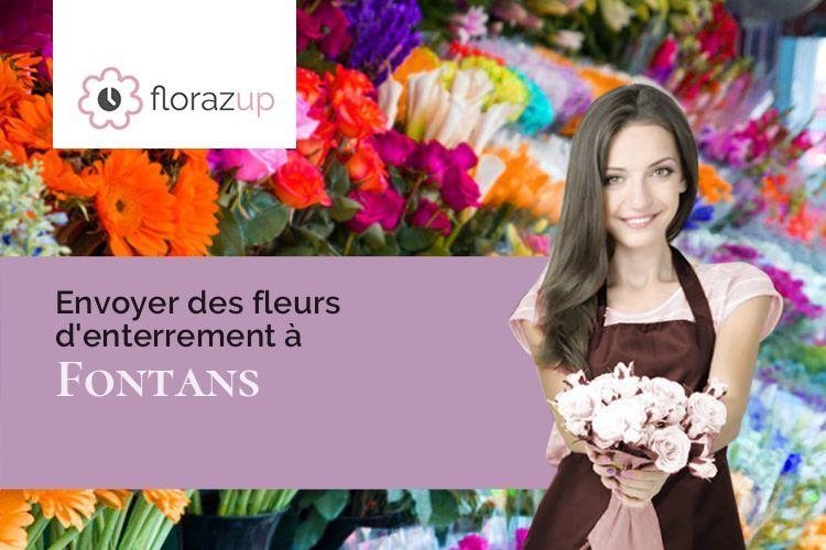 couronnes de fleurs pour des obsèques à Fontans (Lozère/48700)