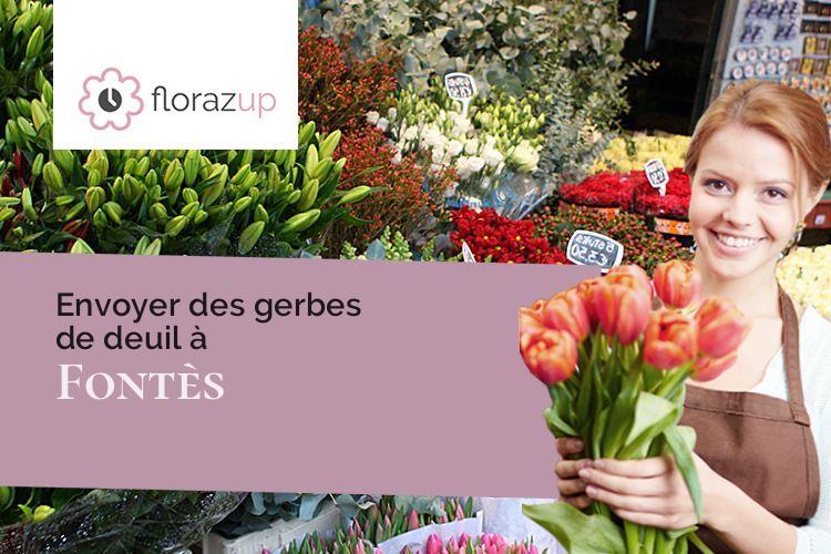couronnes de fleurs pour un deuil à Fontès (Hérault/34320)