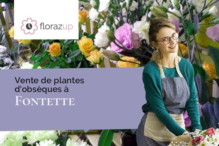 fleurs deuil pour un deuil à Fontette (Aube/10360)