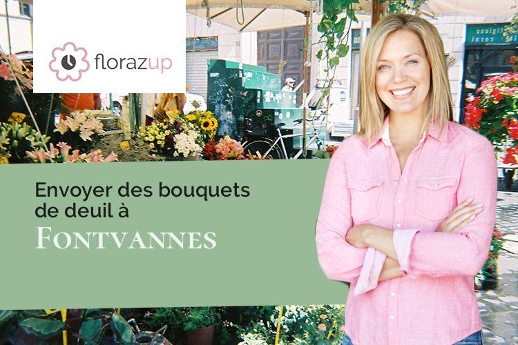 couronnes florales pour un deuil à Fontvannes (Aube/10190)