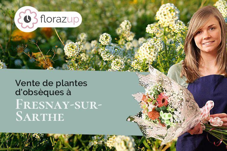 coeur de fleurs pour des funérailles à Fresnay-sur-Sarthe (Sarthe/72130)