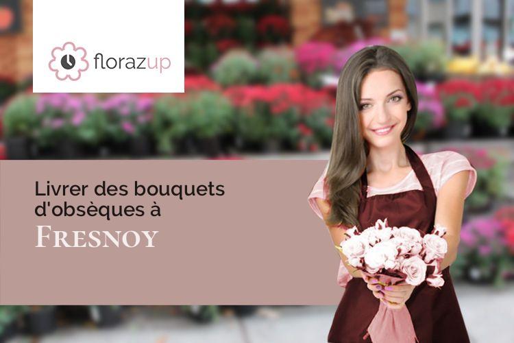 croix de fleurs pour des obsèques à Fresnoy (Pas-de-Calais/62770)