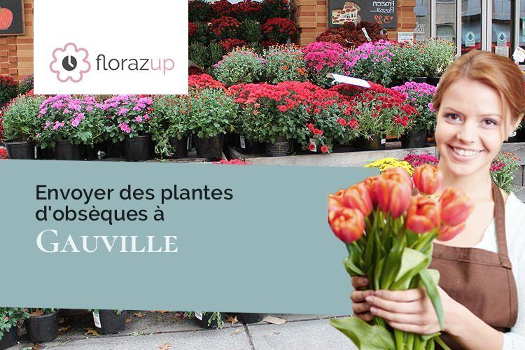 compositions de fleurs pour un décès à Gauville (Somme/80590)