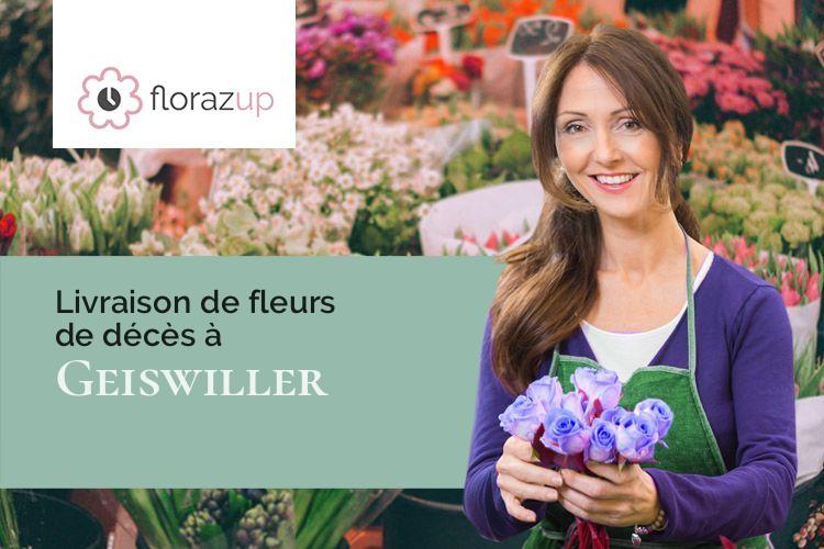 couronnes florales pour des funérailles à Geiswiller (Bas-Rhin/67270)