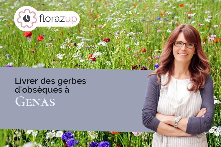 couronnes florales pour un deuil à Genas (Rhône/69740)