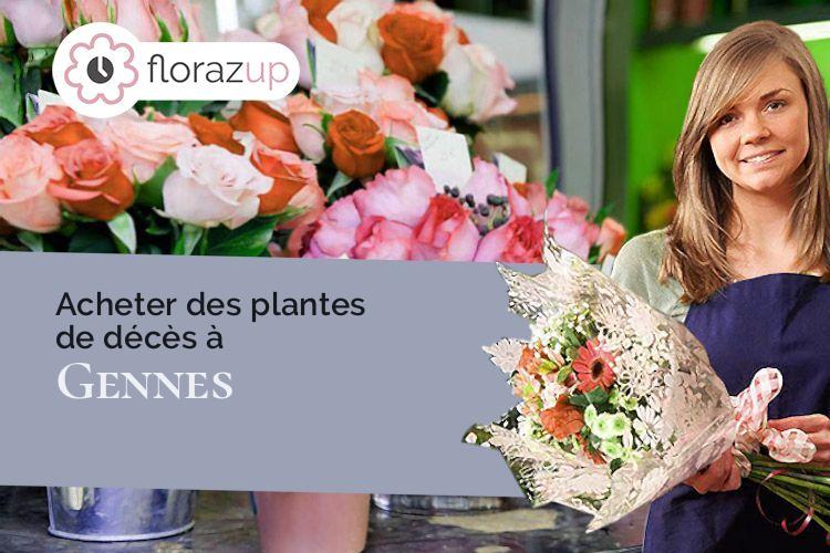 couronnes de fleurs pour des funérailles à Gennes (Maine-et-Loire/49350)