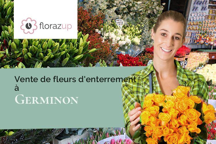 couronnes de fleurs pour des obsèques à Germinon (Marne/51130)
