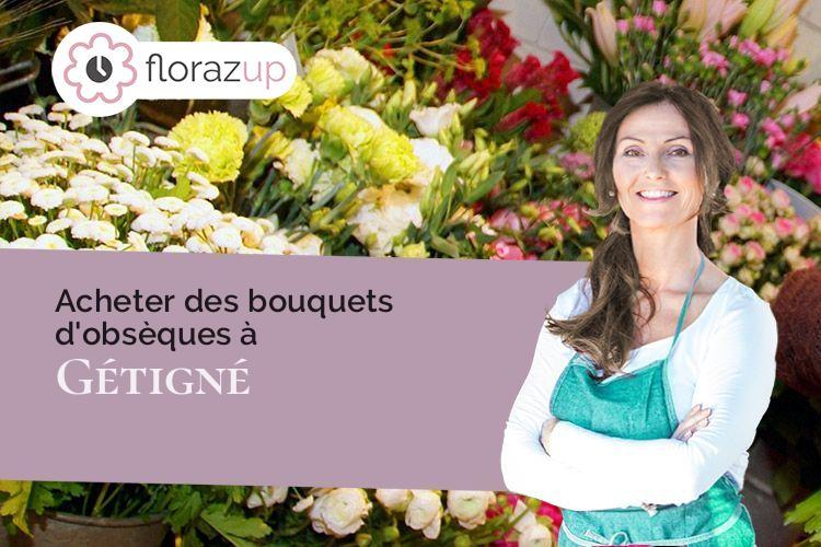 couronnes de fleurs pour un enterrement à Gétigné (Loire-Atlantique/44190)