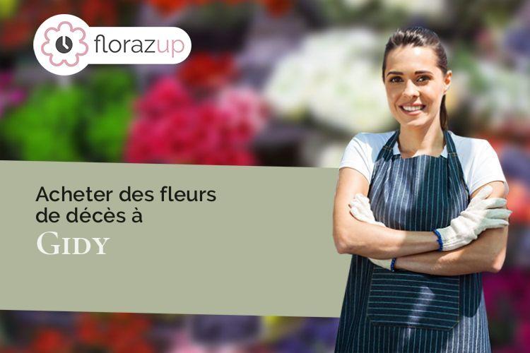 couronnes de fleurs pour des obsèques à Gidy (Loiret/45520)