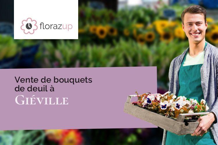 créations de fleurs pour un enterrement à Giéville (Manche/50160)