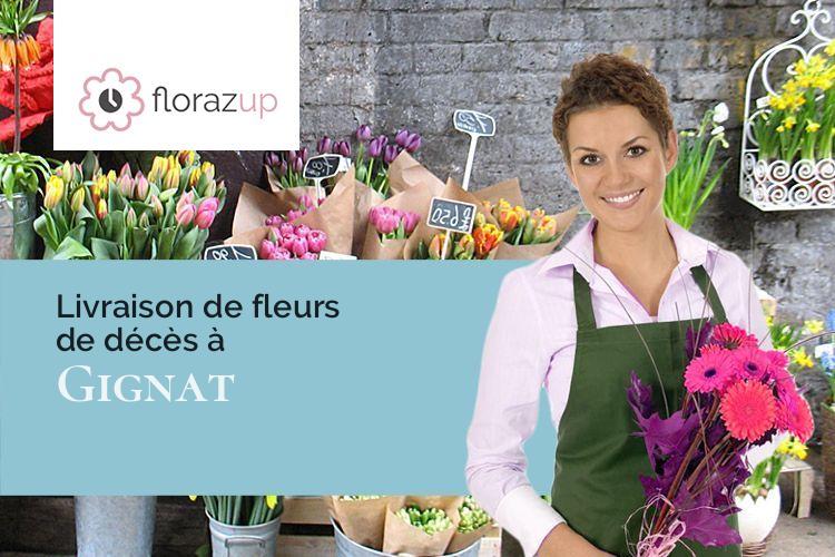 coupes de fleurs pour un deuil à Gignat (Puy-de-Dôme/63340)