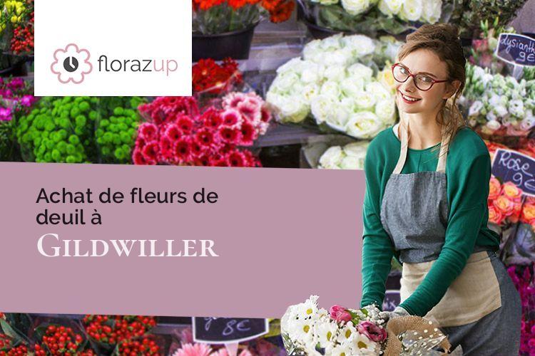 créations de fleurs pour un décès à Gildwiller (Haut-Rhin/68210)