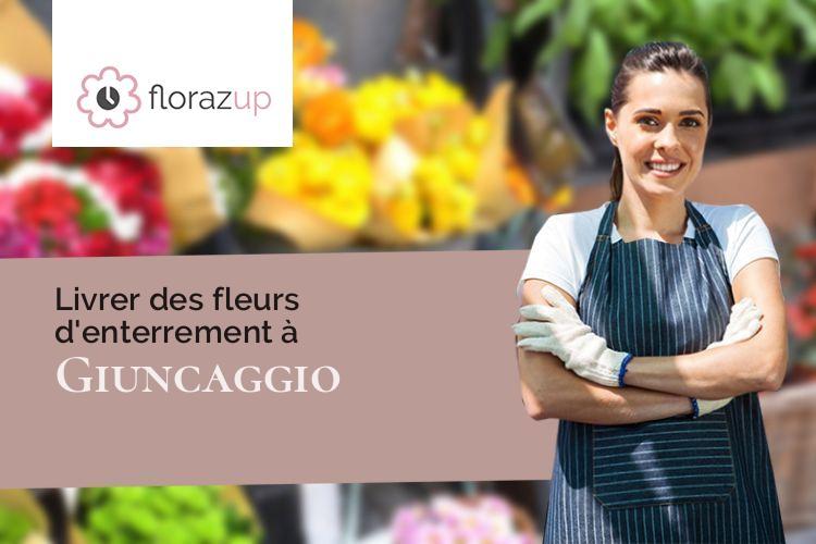 couronnes de fleurs pour un décès à Giuncaggio (Corse/20251)