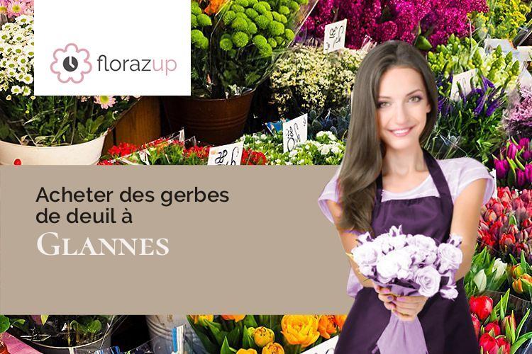 couronnes de fleurs pour des obsèques à Glannes (Marne/51300)