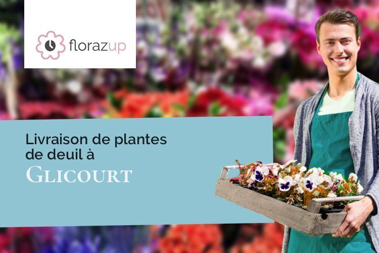 compositions de fleurs pour un deuil à Glicourt (Seine-Maritime/76630)
