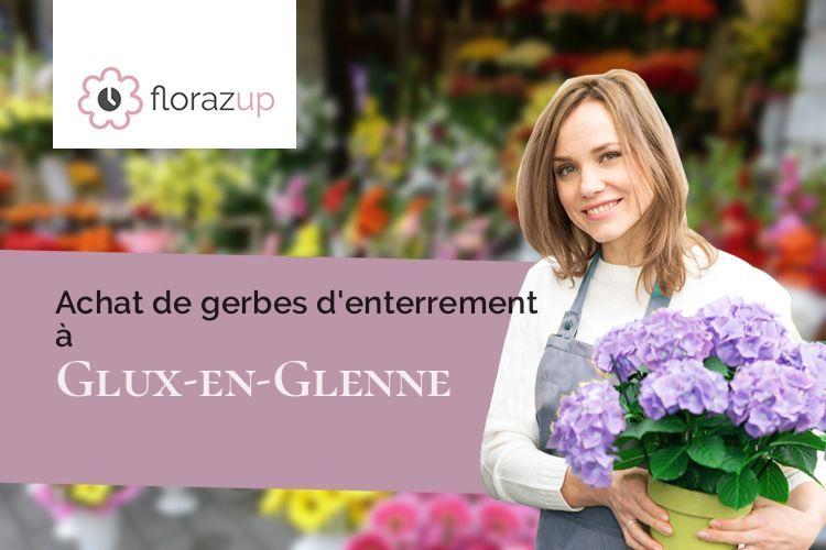 couronnes de fleurs pour des funérailles à Glux-en-Glenne (Nièvre/58370)