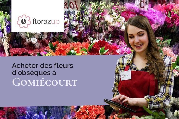 couronnes florales pour des funérailles à Gomiécourt (Pas-de-Calais/62121)