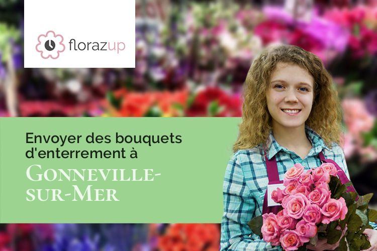 coeurs de fleurs pour un deuil à Gonneville-sur-Mer (Calvados/14510)