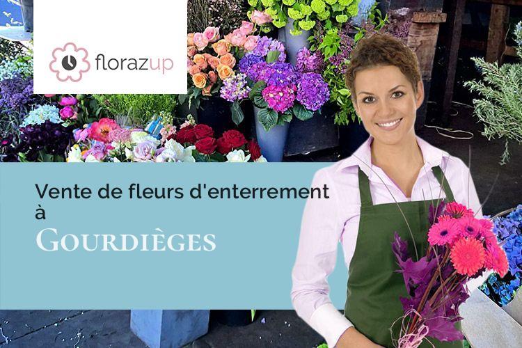 coeurs de fleurs pour des funérailles à Gourdièges (Cantal/15230)