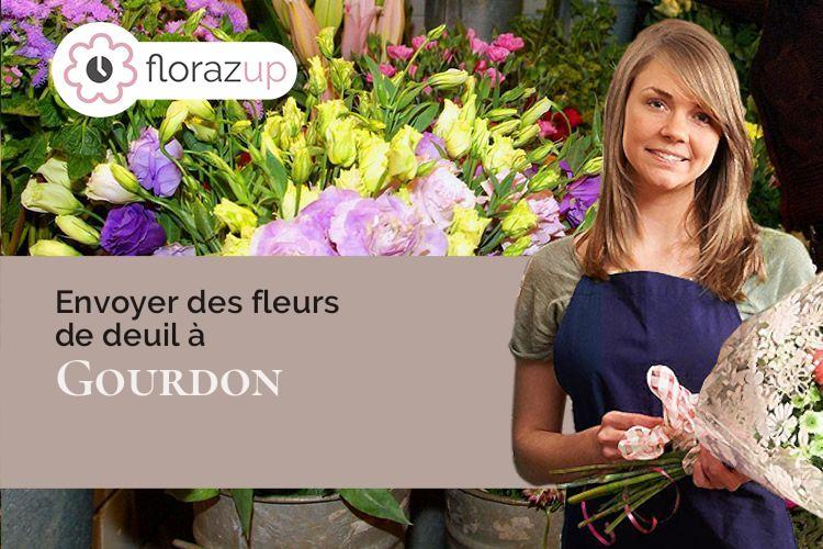 couronnes de fleurs pour des obsèques à Gourdon (Lot/46300)